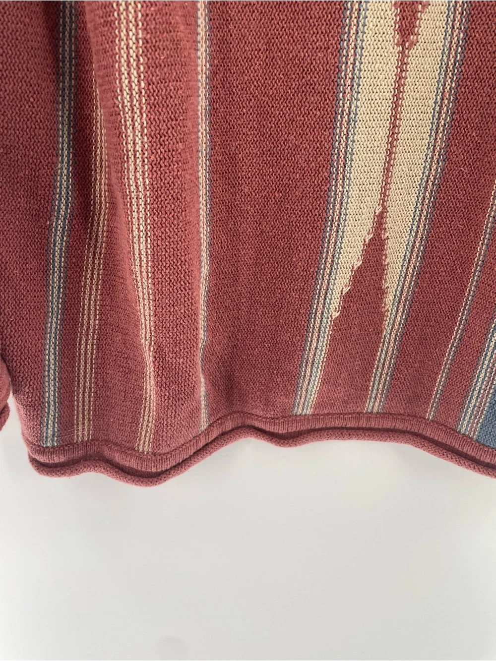 The Territory Ahead Vintage 90’s Silk Linen Aztec Neutral Color Way Sweater